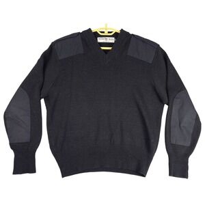 Flying‎ Cross by Fechheimer Mens V Neck Pullover Sweater Black XL Patches